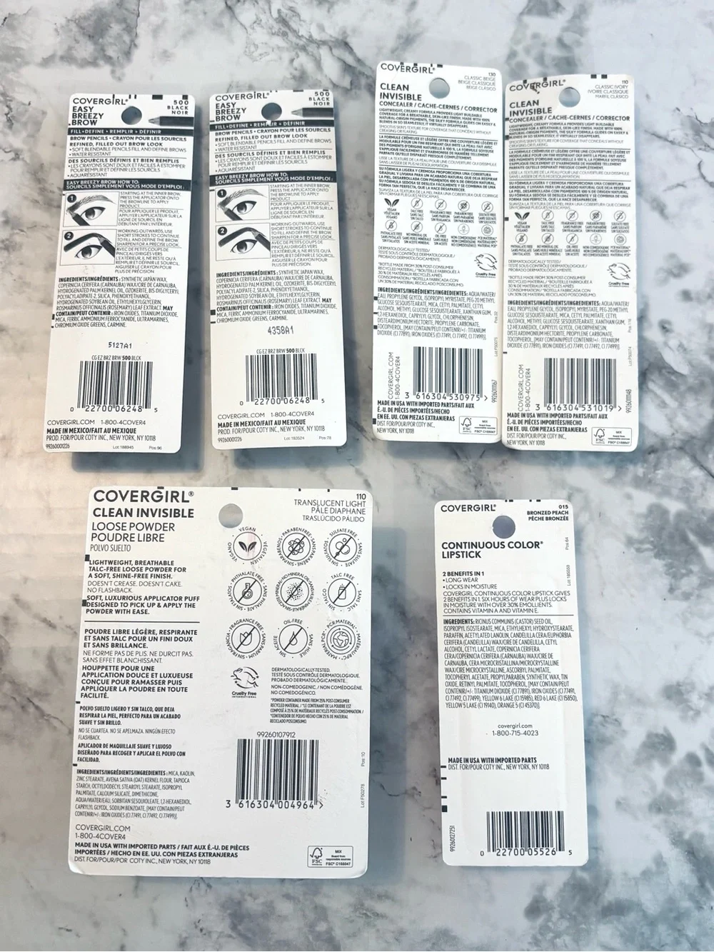 NWT Covergirl Lot of 6 Makeup Items Lipstick Powder Concealer Eyeliner